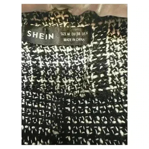 SHEIN Quiet Luxury Tweed Black White Gold Vest Designer Inspired, size 6 - Picture 5 of 5